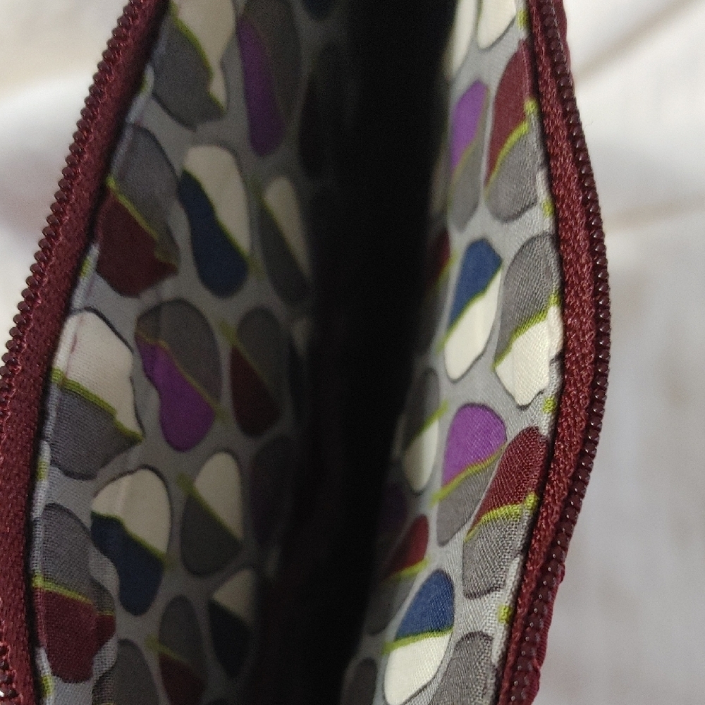 Quilted Burgundy Vera Bradley Shoulder Bag - Picture 6 of 8